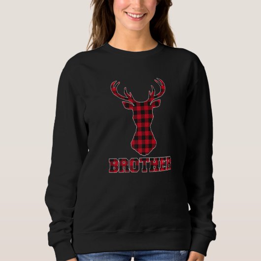 Broer Xmas Red Buffalo Pset Deer Head Matching Trui (Voorkant)