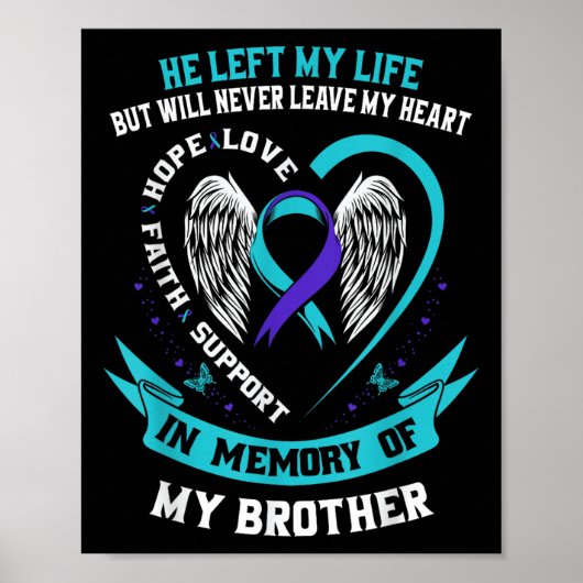 Broer: Zelfmoord: Bewustmakingspreventie Memorial Poster (Voorkant)