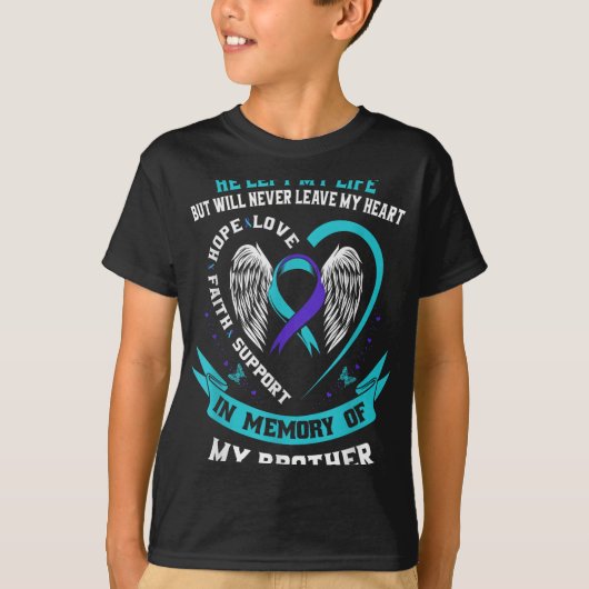 Broer: Zelfmoord: Bewustmakingspreventie Memorial  T-shirt (Voorkant)