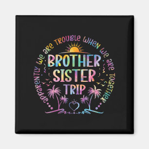 Broer Zus Bijpassende Tie Dye Broer En Zus Magneet