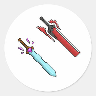 Broer Zwaarden Dag en Nacht Fantasie Wapen Ronde Sticker