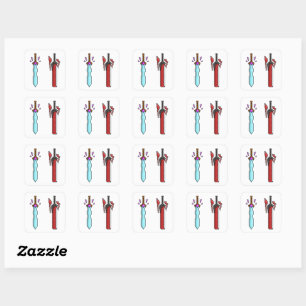 Broer Zwaarden Dag en Nacht Fantasie Wapen Vierkante Sticker