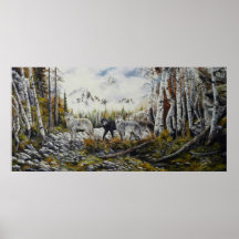 Broers: 4 wolven schilderen van canvas olie voor v