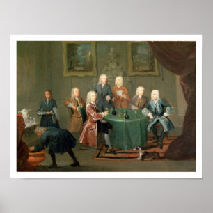 Broers Clarke met andere heren die Wi Poster