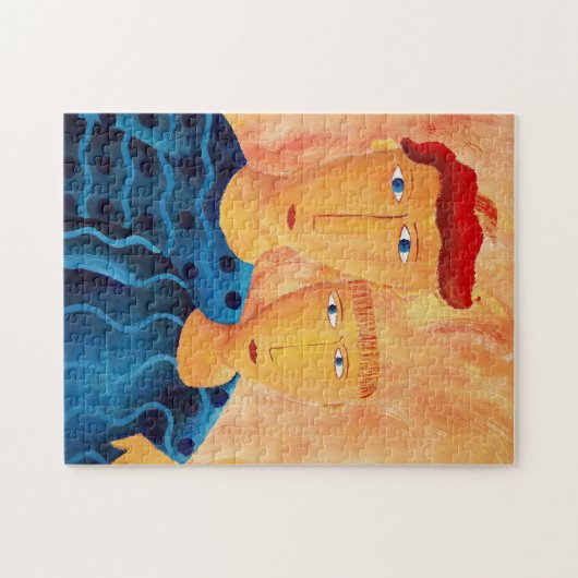 Broers Contemeigent schilderend fijn Kunst Jigzaag Legpuzzel (Horizontaal)