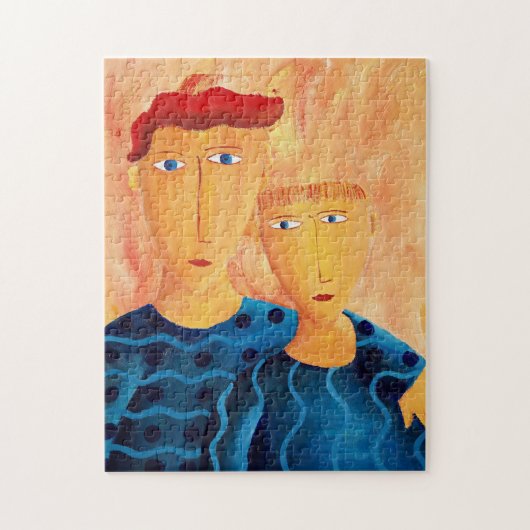 Broers Contemeigent schilderend fijn Kunst Jigzaag Legpuzzel (Verticaal)