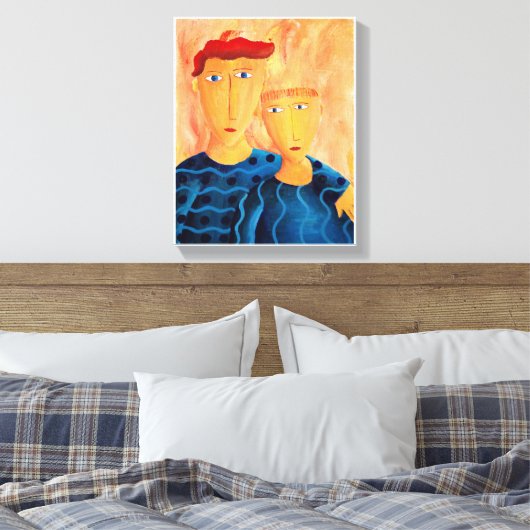 Broers eigentijdse schilderkunst Canvas pri (Insitu (Slaapkamer))
