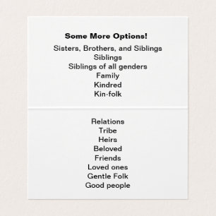 "Broers en zussen" Interventie met suggesties Visitekaartje