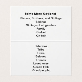 "Broers en zussen" Interventie met suggesties Visitekaartje