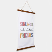 Broers en zussen maken de beste vrienden hangend wandkleed (Gebogen)