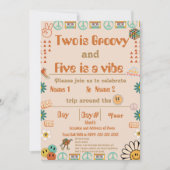 Broers en zussen Retro verjaardagsuitnodiging Kaart (Voorkant)