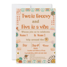 Broers en zussen Retro verjaardagsuitnodiging