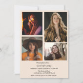 Broers en zussen Roos goud 5 foto's afstuderen Aankondiging (Achterkant)