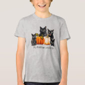 Broers en zussen zijn Cats Herfst Pumpkins T-shirt (Voorkant)