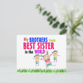 Broers hebben het beste zusje Briefkaart (Staand voorkant)