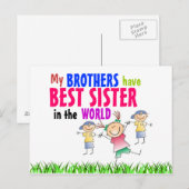 Broers hebben het beste zusje Briefkaart (Voorkant / Achterkant)