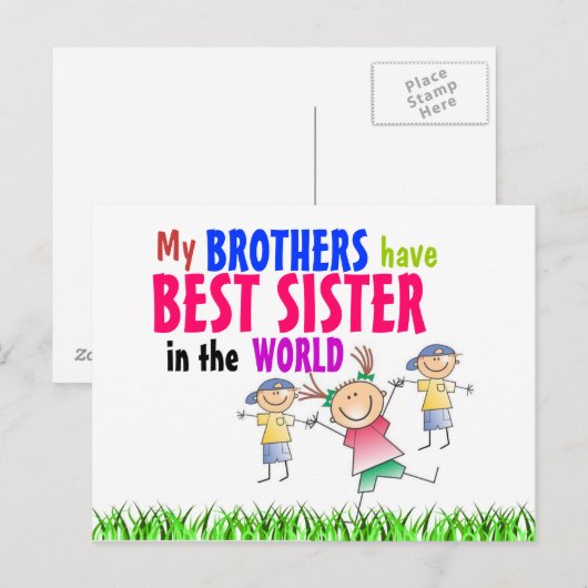 Broers hebben het beste zusje Briefkaart (Voorkant / Achterkant)