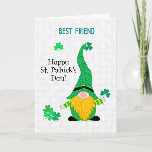 Broers Kaart van St Patrick's Fun Leprechaun Gnome (Voorkant)