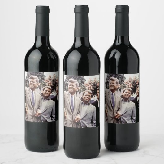 Broers met President John Kennedy White House Wijn Etiket (Flessen)