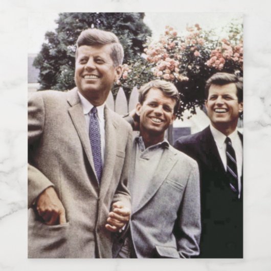 Broers met President John Kennedy White House Wijn Etiket (Enkel label)