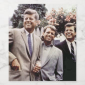 Broers met president John Kennedy Witte Huis Wijn Etiket (Enkel label)