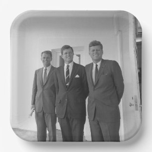 Broers, president John Kennedy, Robert en Ted Papieren Bordje