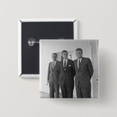Broers, President John Kennedy, Robert & Ted Vierkante Button 5,1 Cm (Voorkant /achterkant)