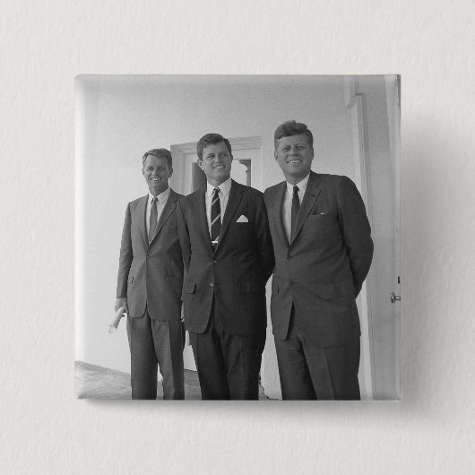 Broers, President John Kennedy, Robert & Ted Vierkante Button 5,1 Cm (Voorkant)