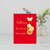 Broers van de Hongaarse Pasen - rood goud Folie Feestdagen Briefkaart (Staand Voorkant)