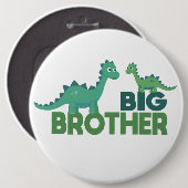 Broers van Dinosaur, grote broerjongetje Ronde Button 6,0 Cm (Voorkant /achterkant)