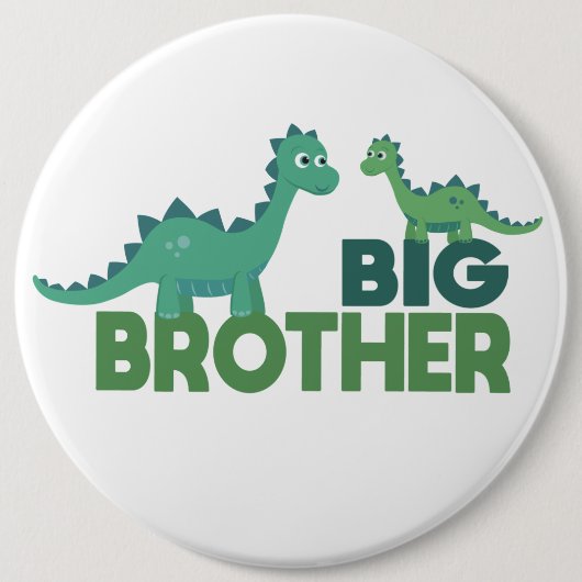 Broers van Dinosaur, grote broerjongetje Ronde Button 6,0 Cm (Voorkant)