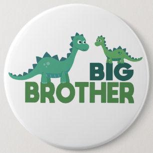 Broers van Dinosaur, grote broerjongetje Ronde Button 6,0 Cm