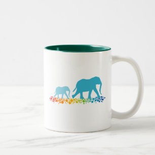 Broers van Elephant Walking Tweekleurige Koffiemok