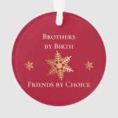 Broers van geboorte |Rood|Foto vrolijk kerstfeest Ornament (achterkant)