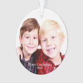 Broers van geboorte |Rood|Foto vrolijk kerstfeest Ornament (voorkant)