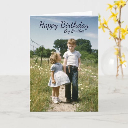 Broers Verjaardag, Broers en Zussen Familie Specia Kaart (Gele Bloem)