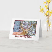 Broer's Verjaardag Kaart met Herten en Krab Appels (Gele Bloem)