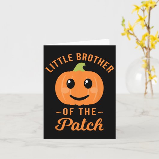 Broertje van de patch pompoen Halloween T SH Kaart (Gele Bloem)