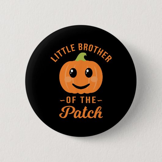 Broertje van de patch pompoen Halloween T SH Ronde Button 5,7 Cm (Voorkant)