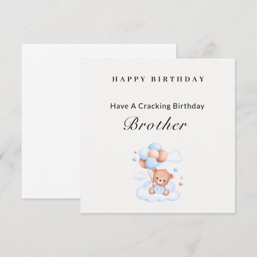 Broertje verjaardagskaart kaart (Voorkant / Achterkant)