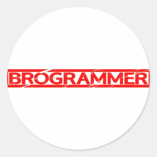 Brogrammer Stamp Ronde Sticker (Voorkant)