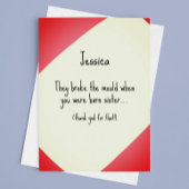 Brok de vorm Zuster Verjaardag Kaart