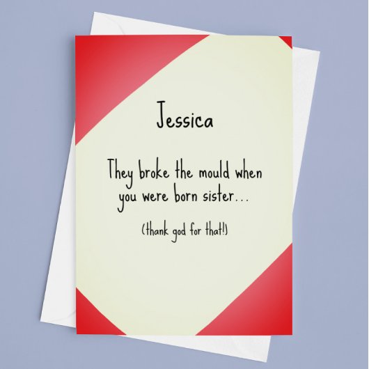 Brok de vorm Zuster Verjaardag Kaart