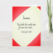 Brok de vorm Zuster Verjaardag Kaart (Voorkant)