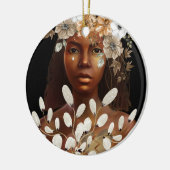 Broke in de gehoorde Afrikaanse Amerikaanse vrouwe Keramisch Ornament (Links)