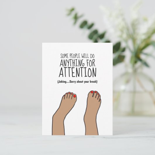 Broken Ankle Funny Briefkaart (Staand voorkant)