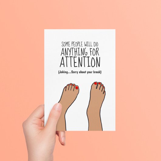 Broken Ankle Funny Briefkaart