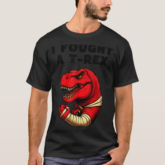 Broken Arm Recovery T-rex Kids Boys Dinosaur  T-shirt (Voorkant)