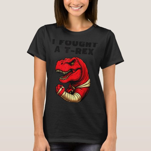 Broken Arm Recovery T-rex Kids Boys Dinosaur  T-shirt (Voorkant)