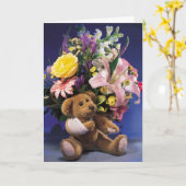 Broken Arm Teddy Bear Kaart (Gele Bloem)